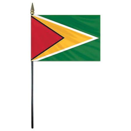 Guyana Stick Flag 8x12